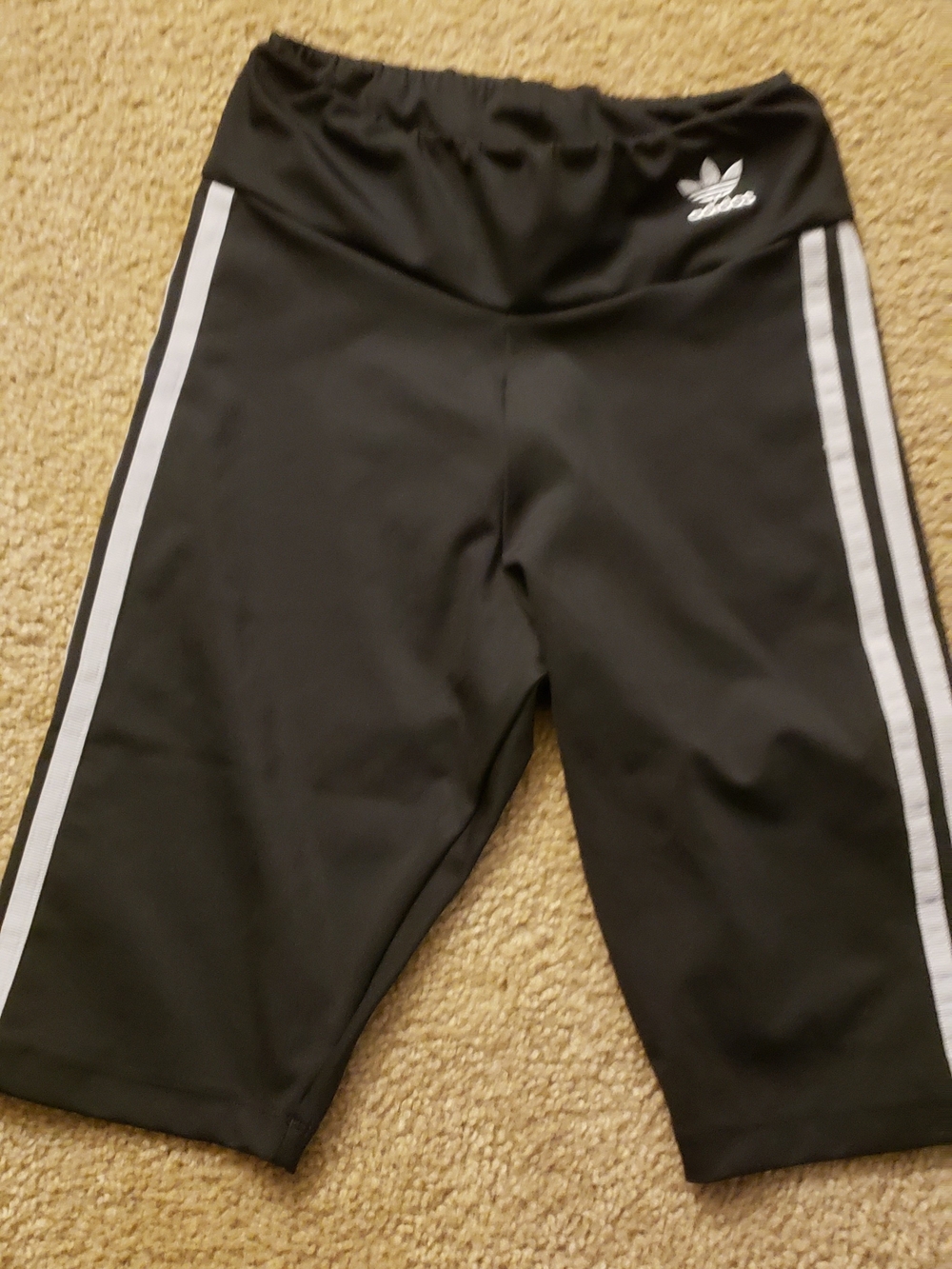 adidas Originals Black Bike Shorts with White Side Stripes